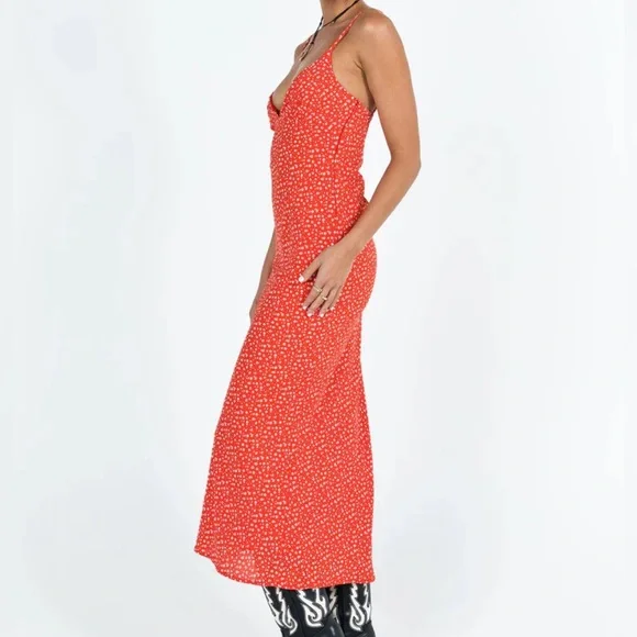 knee length dresses for ladies Emily Maxi Dress Red